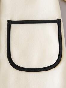 Elladie kids Young Girls Woolen Cardigan Jacket, Fashion Drawstring Decor 3D Bow Accent With Pearl Buttons, Suitable For Vintage, Elegant And Cute Daily Wear - Apricot - View 7