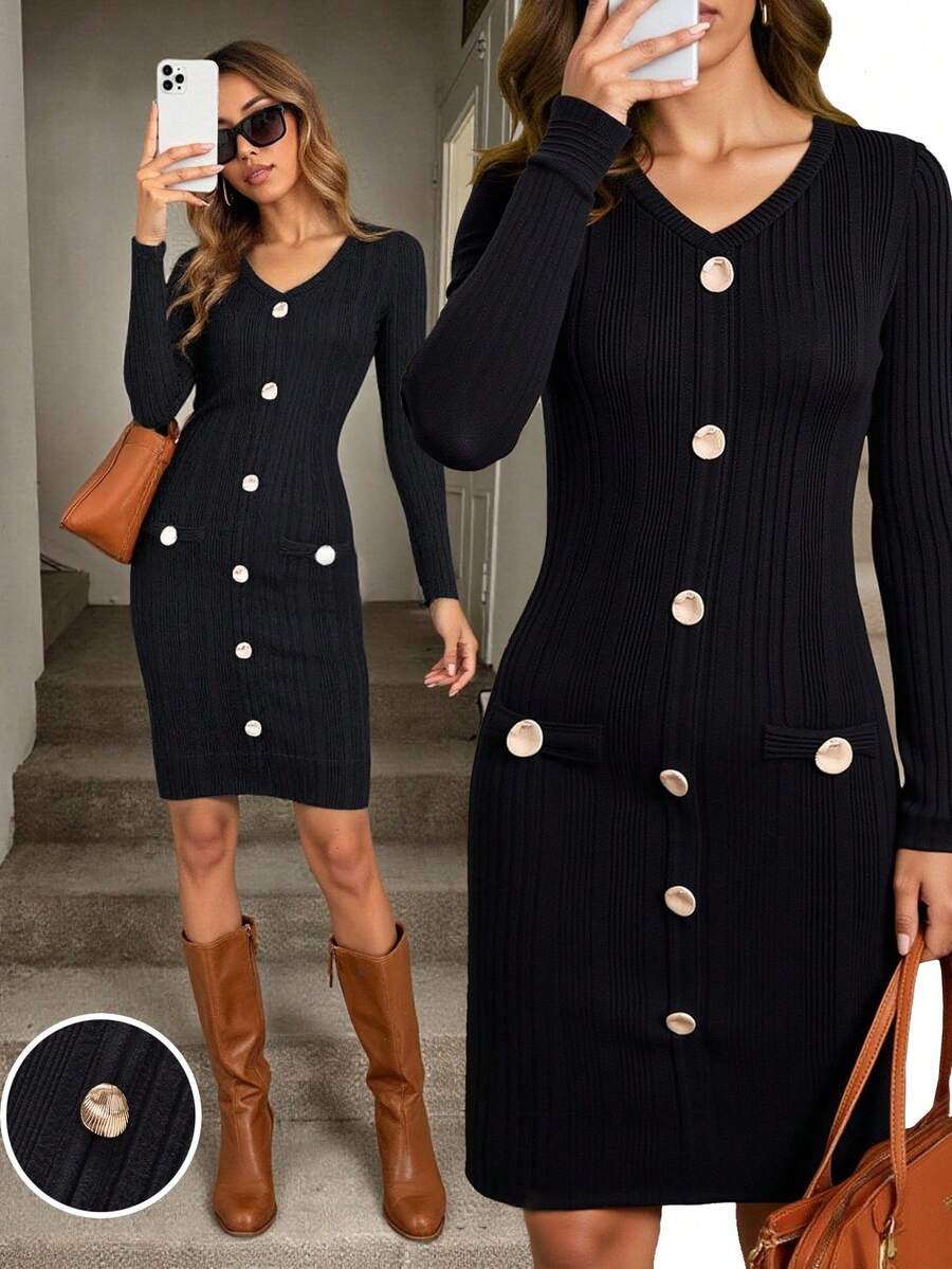 SHEIN Damen Texturiertes geripptes kurzes Bodycon-Kleid, geeignet für Teegesellschaft, Cocktailparty, Ausflüge und den täglichen Gebrauch