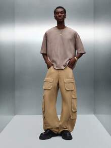 PLAYBOY X SUMWON Áo thun cổ tròn tay ngắn in logo thỏ da lộn cỡ lớn, dáng crop-top, phong cách đường phố thường ngày - màu nâu - Xem 4