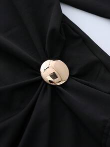 Gloray Camiseta elegante y sexy de manga larga con botones metálicos - Multicolor - Ver 8