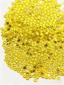 2000pcs 3-6mm Silver Flat Red Resin Rhinestones, Round Jelly Gemstones For Making Accessories Shoes, Clothes, Cosmetics, Bags, Decoration - lemon yellow - View 2