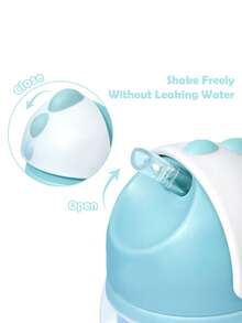 TOM & JERRY X SHEIN 260 毫升/8 盎司防漏硅胶吸管婴儿吸管杯，带可拆卸手柄，方便清洗，Tritan - 淺藍色 - 查看 3