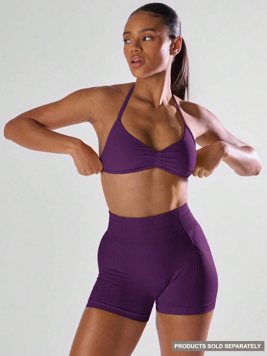 Musera Sport Áo bra thể thao cổ yếm hở lưng, xếp ly, chắc chắn, thích hợp cho các hoạt động thể thao như tập gym, chạy bộ, câu lạc bộ, padel, tennis, pickleball, yoga, pilates, thể dục hàng ngày. - Bold Plum - Xem 1