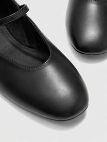 CUCCOO BIZCHIC Simple Casual Women Round Toe Buckle Flat Shoes, Suitable For Daily Wear For Christmas Spring Shoes - Black - View 7