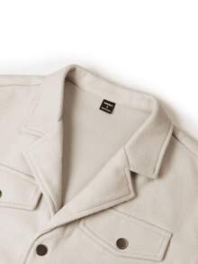 Manfinity Homme 男士长袖米色秋季外出时尚卡其色大衣，送给朋友、丈夫、男友的礼物 - 杏色 - 查看 8