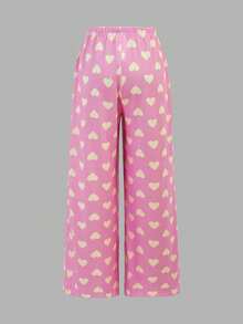 青少年女孩可爱卡通印花睡衣套装，2 件套休闲家居服，适合日常穿着，秋冬新品 - 淺粉色 - 查看 9