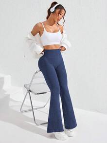 Dewbera 女士高腰喇叭无缝瑜伽紧身裤