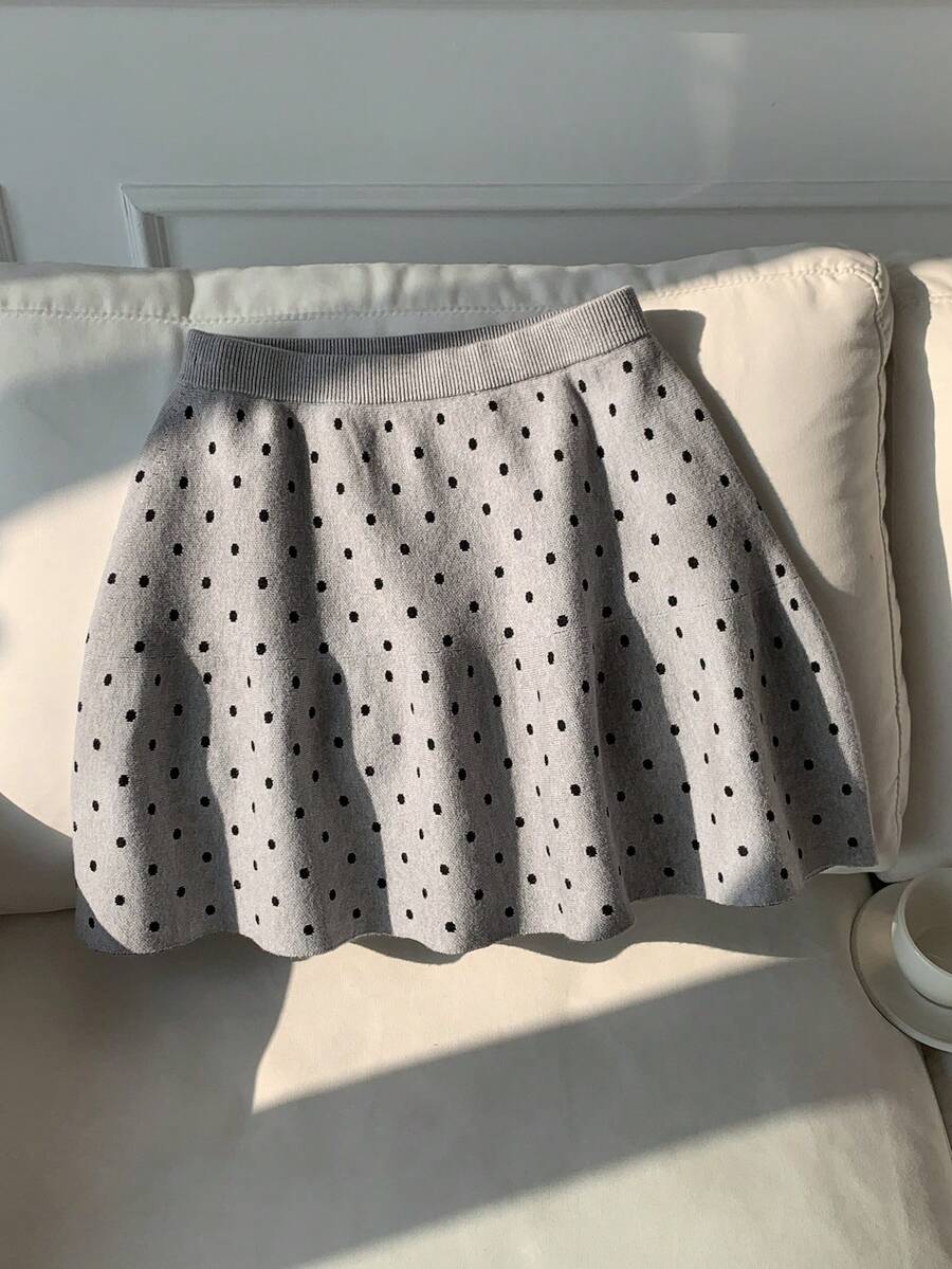 Comfortcana Chân váy xếp ly chấm bi và họa tiết hoa dành cho nữ - Nhiều màu - Xem 1