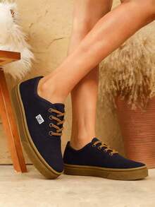 Tenis de lona casuales, UNISEX, tenis casuales, tenis cómodos, tenis para hombre, tenis para mujer - Negro - Ver 3