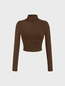 Franclia Women's Elegant Long Sleeve Knit 2 Pieces Set, Autumn/Winter - Coffee Brown - View 3