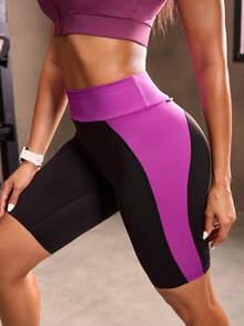 Powerista Contrast Color Tight Fit Summer Sporty Shorts, Suitable For Fitness Wear