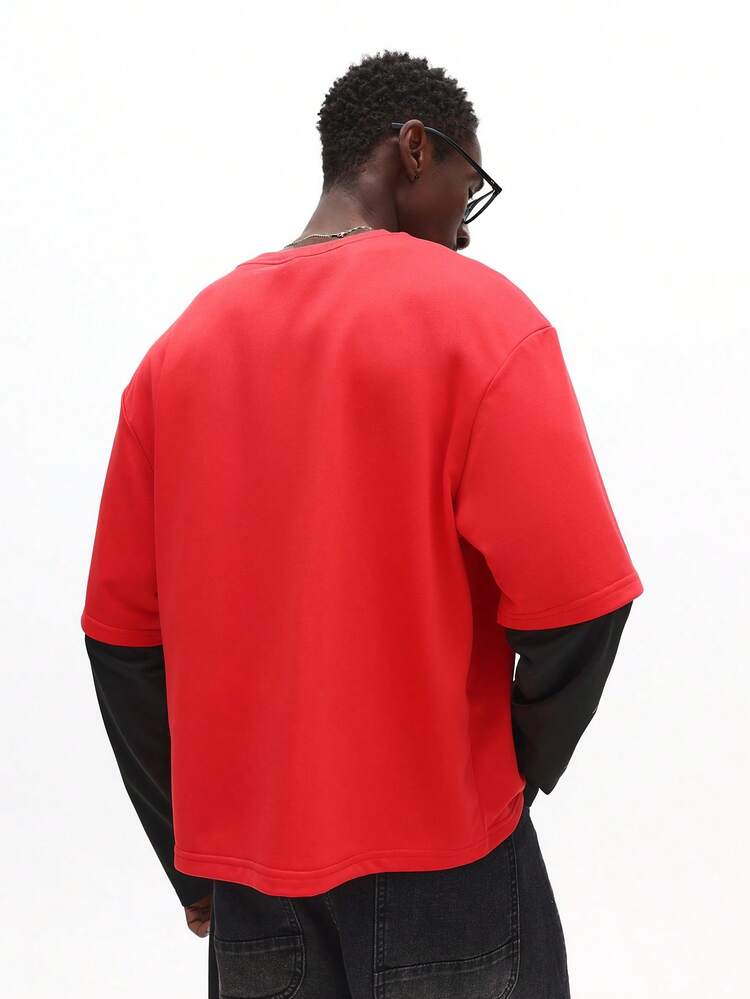 Gothic Text Print With Flame Graphics Tee
