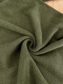 SHEIN Pantalones casuales rectos, sueltos y cómodos de cintura alta y unicolor para mujeres embarazadas - Verde - Ver 8