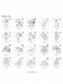 TOM & JERRY X SHEIN 20 Pages Graffiti Coloring Book, Hand-Drawn Creative Coloring Book, Marker Graffiti Enlightenment Coloring Book - Nhiều màu - Xem 4
