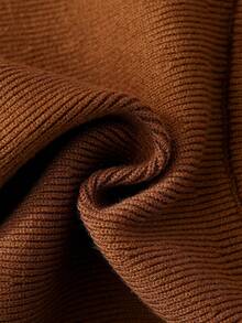 SHEIN Baby Girls Sweater Co-Ords, Cute 3D Bow Ruffle Trim Knit Sweater Set, Loose Versatile Cardigan + Skirt 2 Pieces Outfit, Long Sleeve Knitted Sweater Set, Suitable For Daily Wear, Travel, Outings In Autumn/Winter Autumn And Winter Two Piece Suit Baby Girl Clothes Brown Baby Girl Dress Baby Girl Clothes Spring Fall Baby Girl Dress Preppy Two Piece Set - Brown - View 6