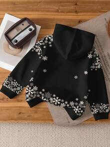 SHEIN 年轻男孩休闲简约时尚经典圣诞老人、圣诞雪花、圣诞礼物、圣诞树、圣诞图案印花宽松舒适日常针织长袖运动衫，适合秋冬季，适合圣诞节 - 彩色 - 查看 3