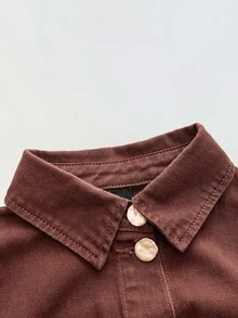 Maija 女士休闲通勤牛仔上衣和裤子套装 - 棕色 - 查看 8