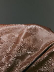 ATUI Studio 女士高腰动物纹PU喇叭裤，休闲长裤，时尚百搭，充满现代感，是度假的完美之选。 - 棕色 - 查看 6