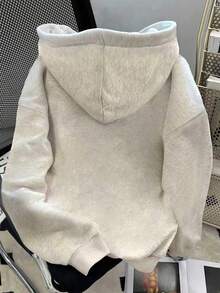 Flirla 女士龟花海螺印花连帽运动衫 - 淺灰色 - 查看 2