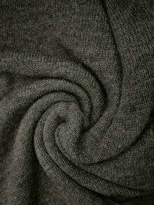 EMERY ROSE Plus Size Women Solid Color V-Neck Knitted Sweater Dress, Elegant Casual Autumn/Winter Dress Suitable For Christmas, Halloween, Back To School Season - Green - View 6