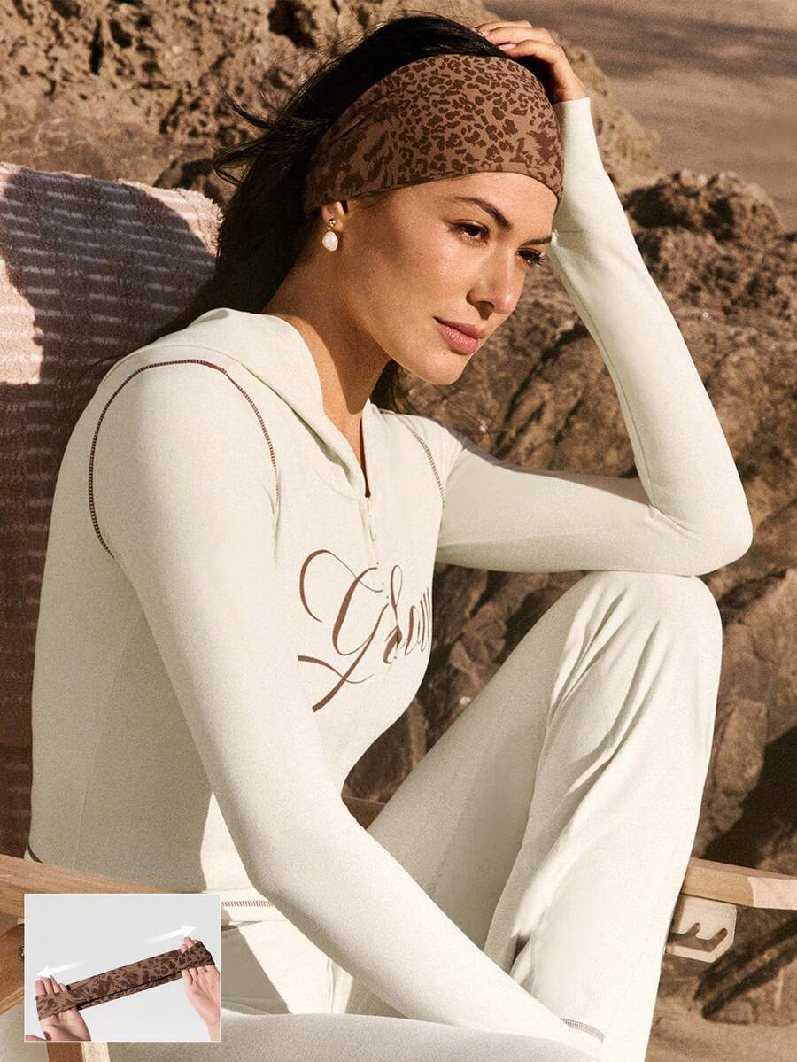 GLOWMODE FeatherFit™-Air Work It 吸汗训练头带健身房 - 棕色 - 查看 1