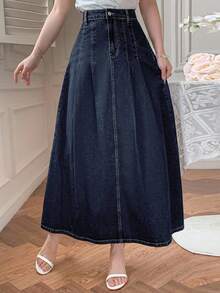 Dazy Tall Tall Women's Regular Waist City Casual Denim Skirt - Dark Wash - View 5