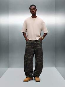 PLAYBOY X SUMWON 短款圆领短袖图案 T 恤，背部饰有兔子印花设计 - 杏色 - 查看 4