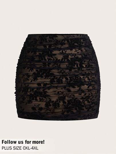 Auralis Plus-Size Ladies' Elegant Skirts, Fashionable And Sexy Lace Skirts, Summer Rave Festival Concert Concert Skirt