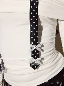 ROMWE Anime Women Ties - Black and White - View 5