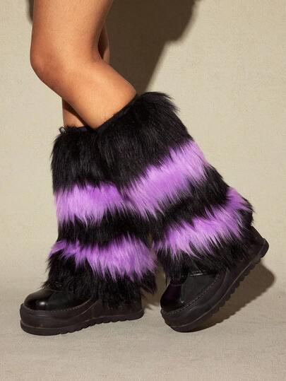 Grunge Punk 1 Paar Leoparden-Muster stilvolle und warme Beinwärmer für Frauen