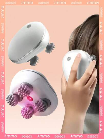 JMMO Electric Scalp Massager, Portable Cordless Head Scratcher Massager With 4 Removable Massage Claws, 3 Adjustable Modes, Vibration Stimulating Head For Deep Relaxation, For Home, Office, Travel