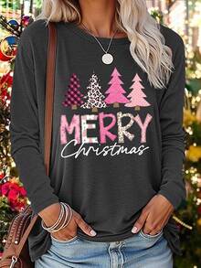 INAWLY Vacation,Spring,Resort Wear Spring Letter Graphic Short Sleeve T-Shirt - Dark Grey - View 5