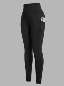 SHEIN Girlism 2pcs/Set Tween Girl Stretchy Casual Minimalist Versatile Comfortable Phone Pocket Leggings, Multi-Pack, School, Campus, College