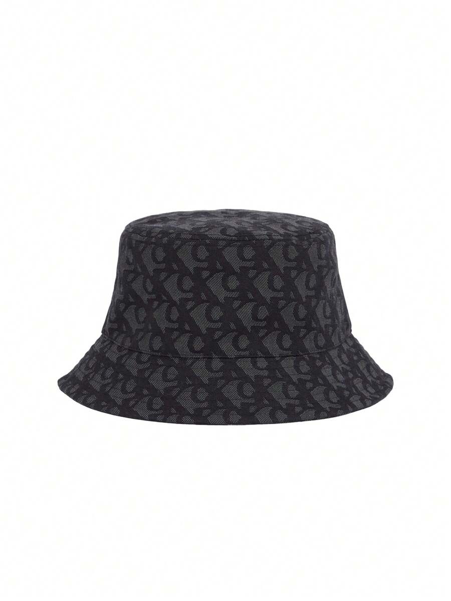 Calvin Klein Jeans Logo Jacquard Women's Bucket Hat Black - Black - View 1
