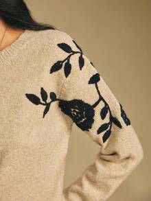 Poéselle Femmes à la mode Casual Col Rond Manches Longues Pull en Automne/Hiver, Automne, Vêtements d'Automne pour Femmes Chandail pour Femme Pulls Femme Pulls d'Automne Femmes - Kaki - Voir 8