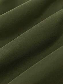 SHEIN Teen Girl Solid Color Patch Pocket Loose Fit Casual Hooded Jacket Teen Jacket Girls Cute Jacket Cropped Jacket Jacket Zip Up Jacket Girl - Army Green - View 12