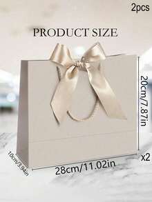 1/5pcs-Landscape-Style Kraft Paper Gift Bags, Shopping Bags, Packaging Bags With Handles, Bow-Decorated Handbags, Trick Or Treat, Halloween, White Large-Capacity Paper Bags, Halloween, Thanksgiving, Christmas, New Year, Wedding, Birthday Gift Packaging Bags - Multicolor - View 20