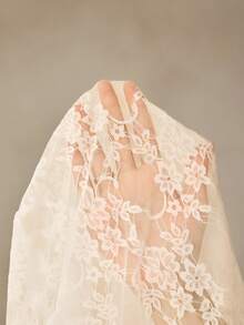 Cheriluna Maternity Sexy Lace Sheer Ruffle Maternity 2 Pieces Photoshoot Outfit - White - View 6