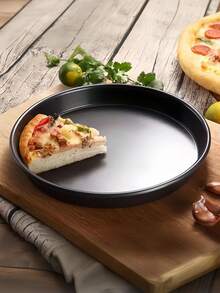 1个/3个/4个 6-10英寸黑色碳钢圆形披萨烤盘 隔热微波炉蛋糕烤盘 饼干托盘 厨房餐厅家用烘焙工具必备 - 彩色 - 查看 2