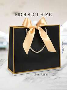 1/5pcs-Landscape-Style Kraft Paper Gift Bags, Shopping Bags, Packaging Bags With Handles, Bow-Decorated Handbags, Trick Or Treat, Halloween, White Large-Capacity Paper Bags, Halloween, Thanksgiving, Christmas, New Year, Wedding, Birthday Gift Packaging Bags - Multicolor - View 30