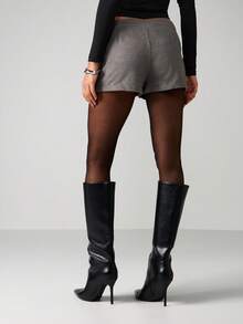 MISSGUIDED High Rise Fitted Wool Blend Mini Shorts Autumn Winter Tailored Formal Bermuda