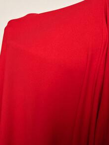 Bluhae فستان نسائي أنيق بأكمام طويلة مقصوصة مع تصميم مفرغ وقصة ضيقة وشق - الأحمر - مشاهدة 8