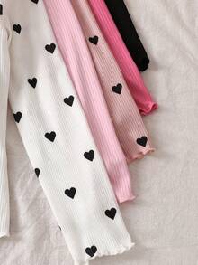 SHEIN Tops de manga larga de punto elástico de unicolor, básicos informales para niñas preadolescentes. Múltiples piezas, ideales para uso casual, diario y escolar en otoño e invierno. Imprescindible y versátil.