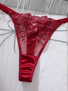 2pcs Purple Romantic Floral Embroidery Sexy Lingerie Set For Women Red Lace Lingerie Set Sexy Underwear Set Red Bra And Panty Set Burgundy Lingerie Set Red Lace Bra And Panty