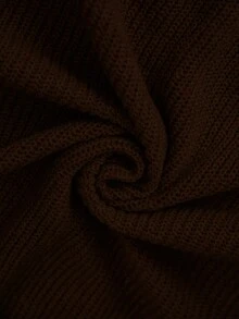 Elenzga Áo khoác cardigan màu trơn thường ngày cỡ lớn có hai túi, mùa thu/đông - màu nâu - Xem 5