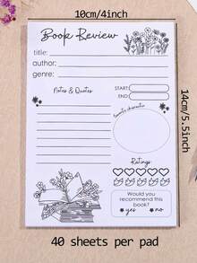 1/2/4 件书评记事本 55x39 英寸阅读笔记用品自粘书签笔记本每本 40 页日记学习配件 - 彩色 - 查看 2