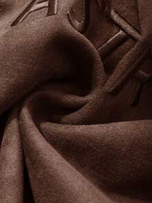 DAZY Men's Letter Embroidered Fleece Pullover Sweatshirt, Autumn - Brown - View 8