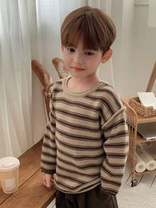 DAZY Young Boys Fall Winter Daily Drop Shoulder Sweater - Brown - View 5