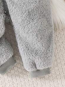 Cozy Pixies Baby Boy Cartoon Rabbit Ear Hooded Thickened Jumpsuit Baby Boy Snowsuit Warm Jumpsuit For Baby Boy Baby Winter Clothing Baby Fleece Jumpsuit Baby Coat Jumpsuit - Light Grey - View 4