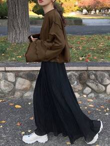 FRIFUL 女式宽松短款荷叶边运动衫，灰色，春季服装